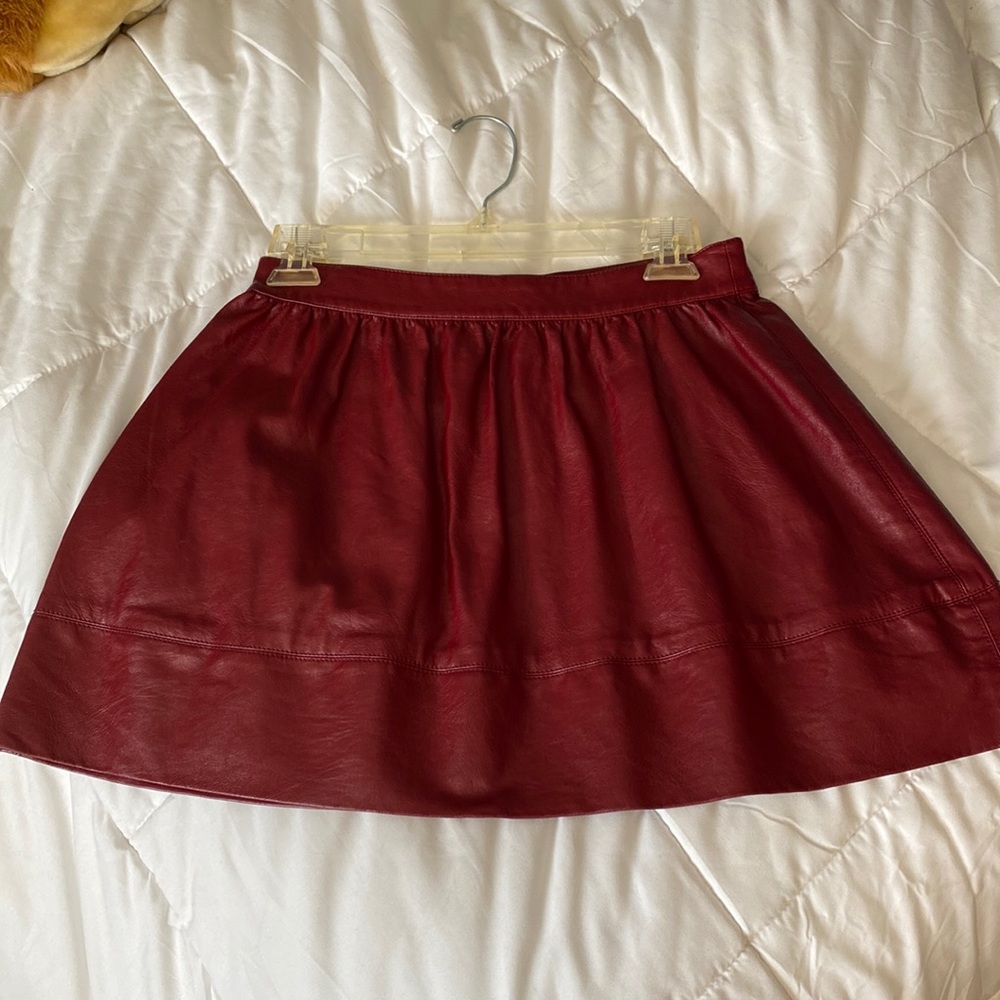Flirty red Leather mini skirt